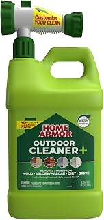 Home Armor Outdoor Cleaner+ 64oz: No-Scrubbing Mold Mildew Algae Remover for Brick Wood Concrete Vinyl - Visible Results in Seconds, Plant Safe