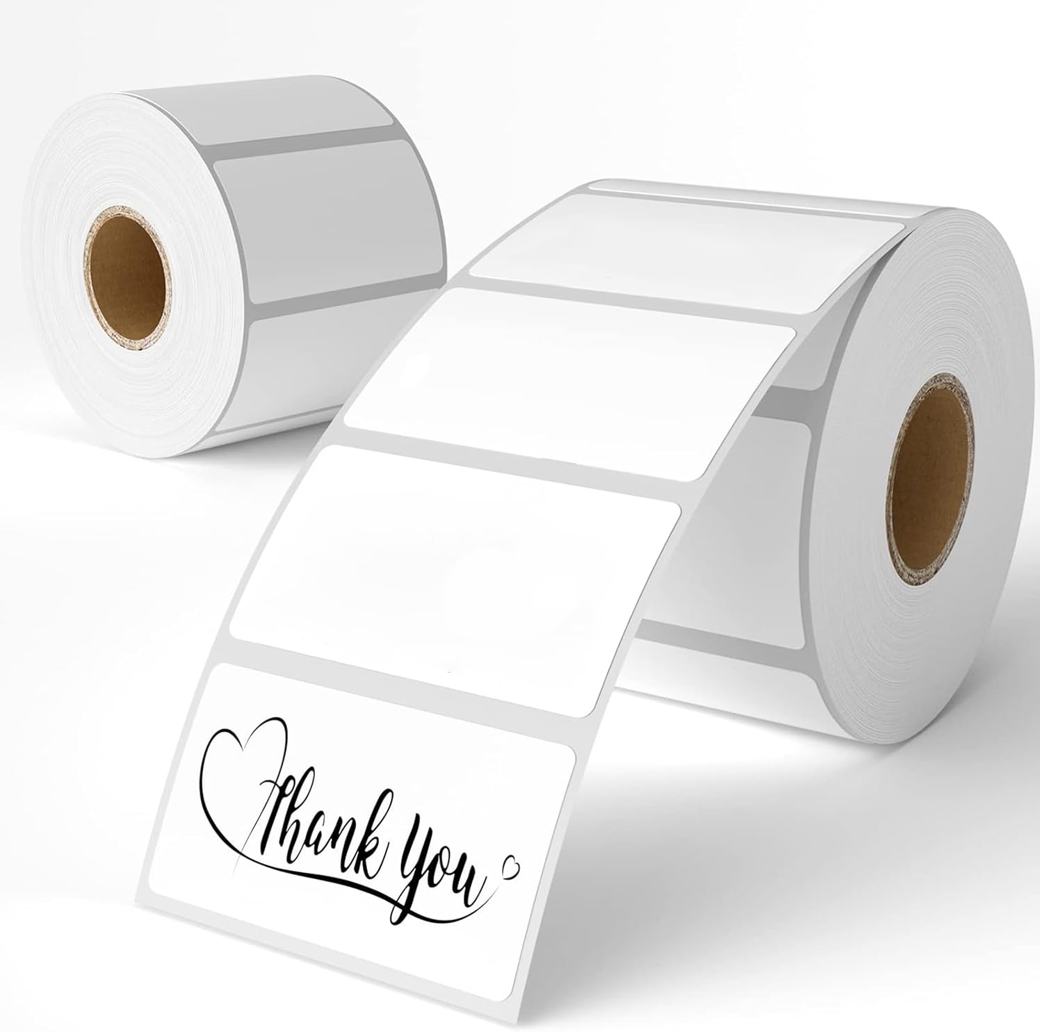 1200 Premium Self-Adhesive Address Labels on a Roll of 60 mm x 40 mm Thermal Labels for the Office, Food Labels for the Kitchen (2 Roll, 600 Labels Per Volume)