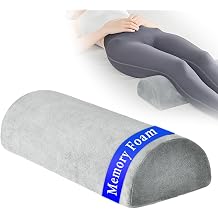 Half Moon Memory Foam Cushion Knee Wedge Pillow for Neck Leg Back Support | Slow Rebound Foam Core Removable Cover Multi Position Support for Knees Waist Legs and Relaxation at Home or Office