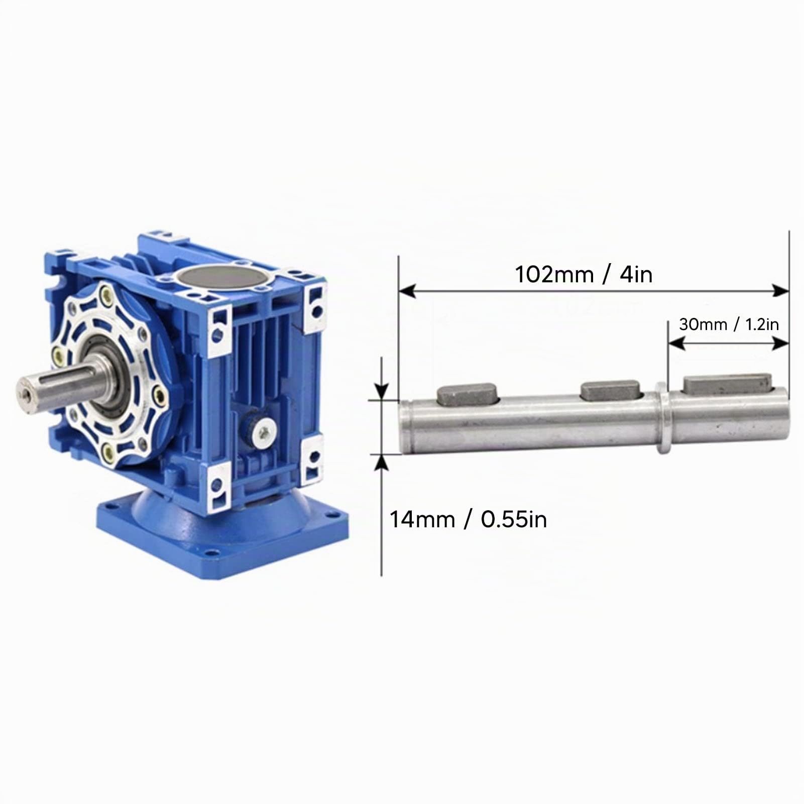 Eje Simple De Salida,Ejes de Salida del Motor Paso a Paso De Acero De Aleación De 14 Mm De Diámetro,Para El Motor De Paso NMRV030 RV030 NEMA23 Del Reductor De Gusano