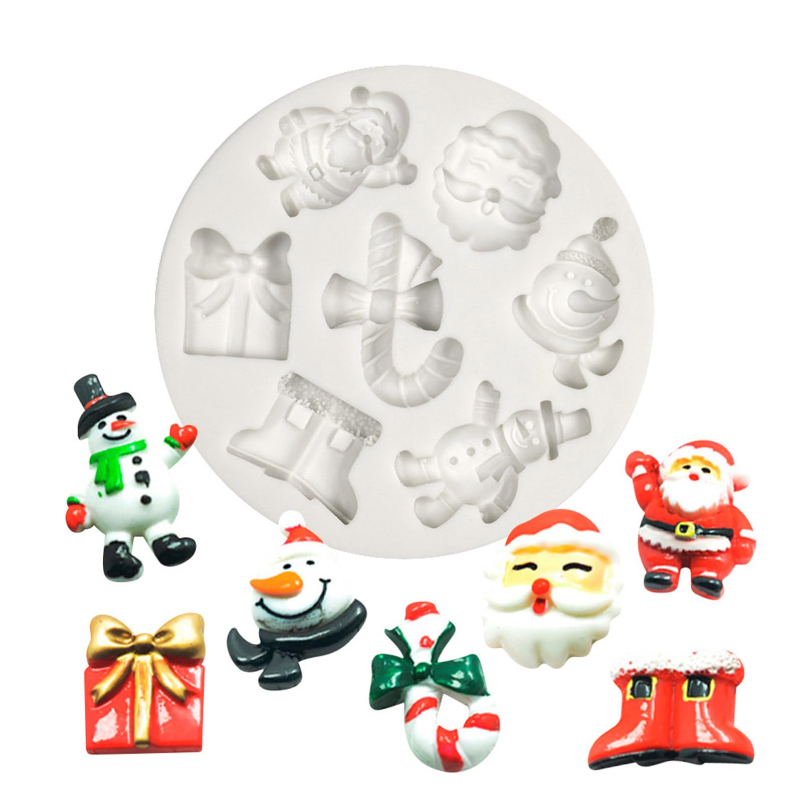 Tsophreniq Santa Boots Snowmans Silicone Mold Fondant Cake Supplies Pastry Baking Tool Christmas Ornament Soap Mold Fondant Molds Christmas Silicone for Cake Decorating Tools