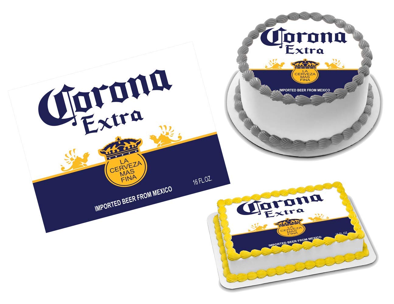 Corona Extra edible Cake Topper (8 Inch Round)