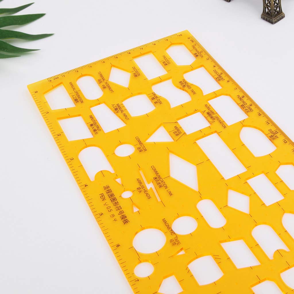 MinnowXY K Resin Flow Chart Symbol Drafting Template Ruler Stencil Measuring Tool Student - Image 7