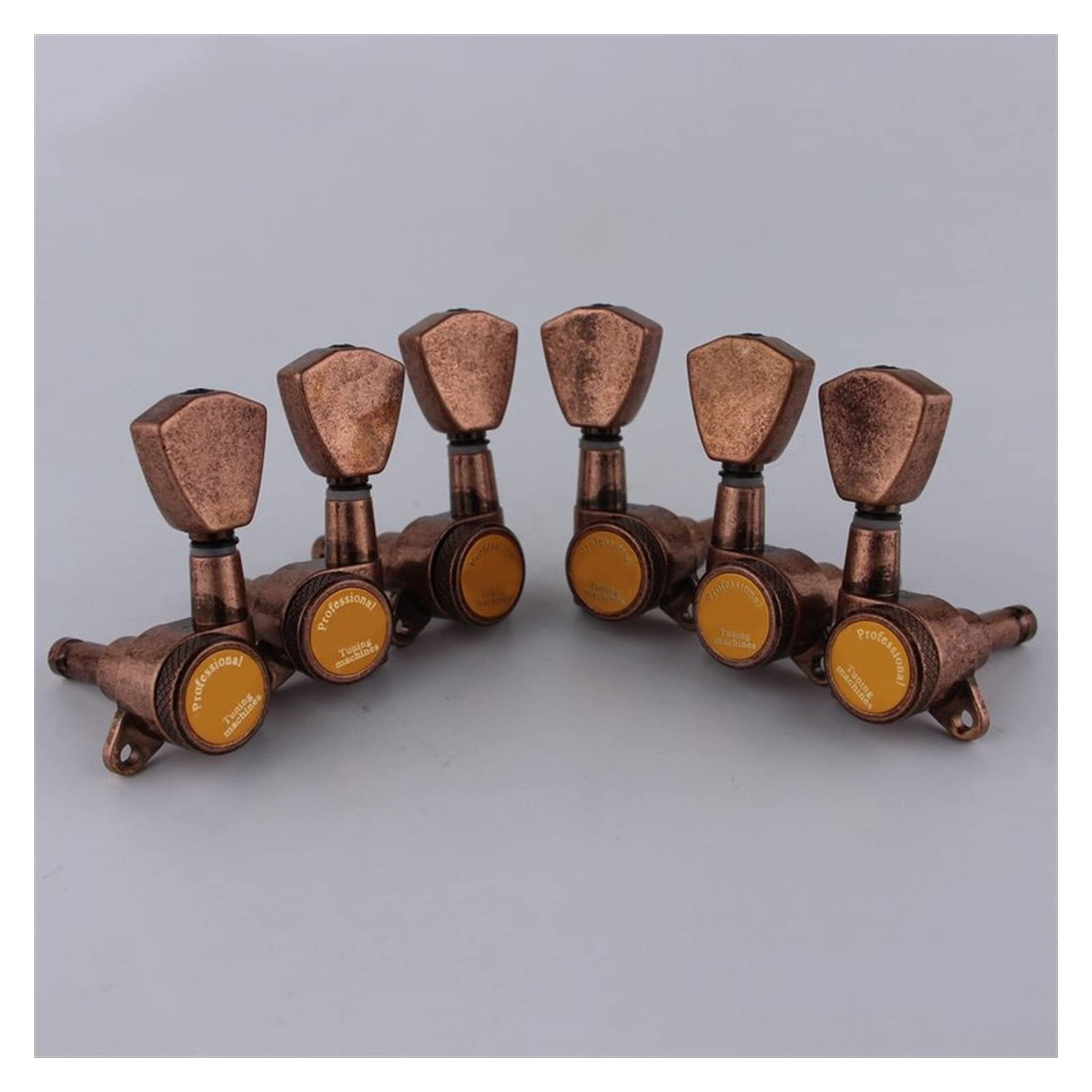 Stimmwirbel Gitarrensaiten 1 Set. 3R3L. Tuner Gitarre-Modelle Heckschloss String E-Gitarren-Maschinenköpfe Trapezium-Button Antike Bronze