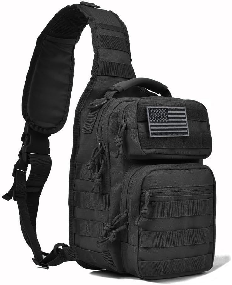 Walking Man Tactical Sling Bag Pack Military Shoulder Backpack Army Chest Bug Out Bag Fishing Backpack Small Range Bag Everyday Carry Diaper Bag Day Pack for Men&Women