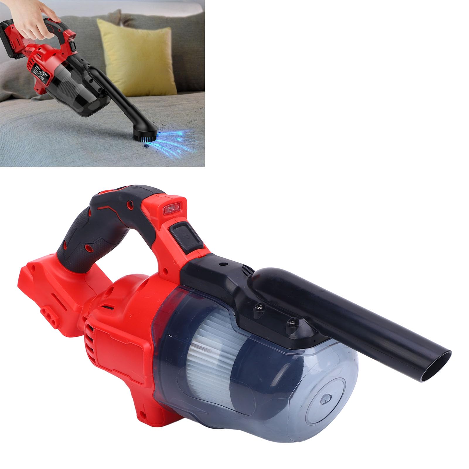 Aspiradora inalámbrica de Mano, Potente succión, Recargable, portátil, máquina de Limpieza con Filtro Lavable para el hogar, Coche, Suelo, Alfombra, ABS, Capacidad del Tanque de