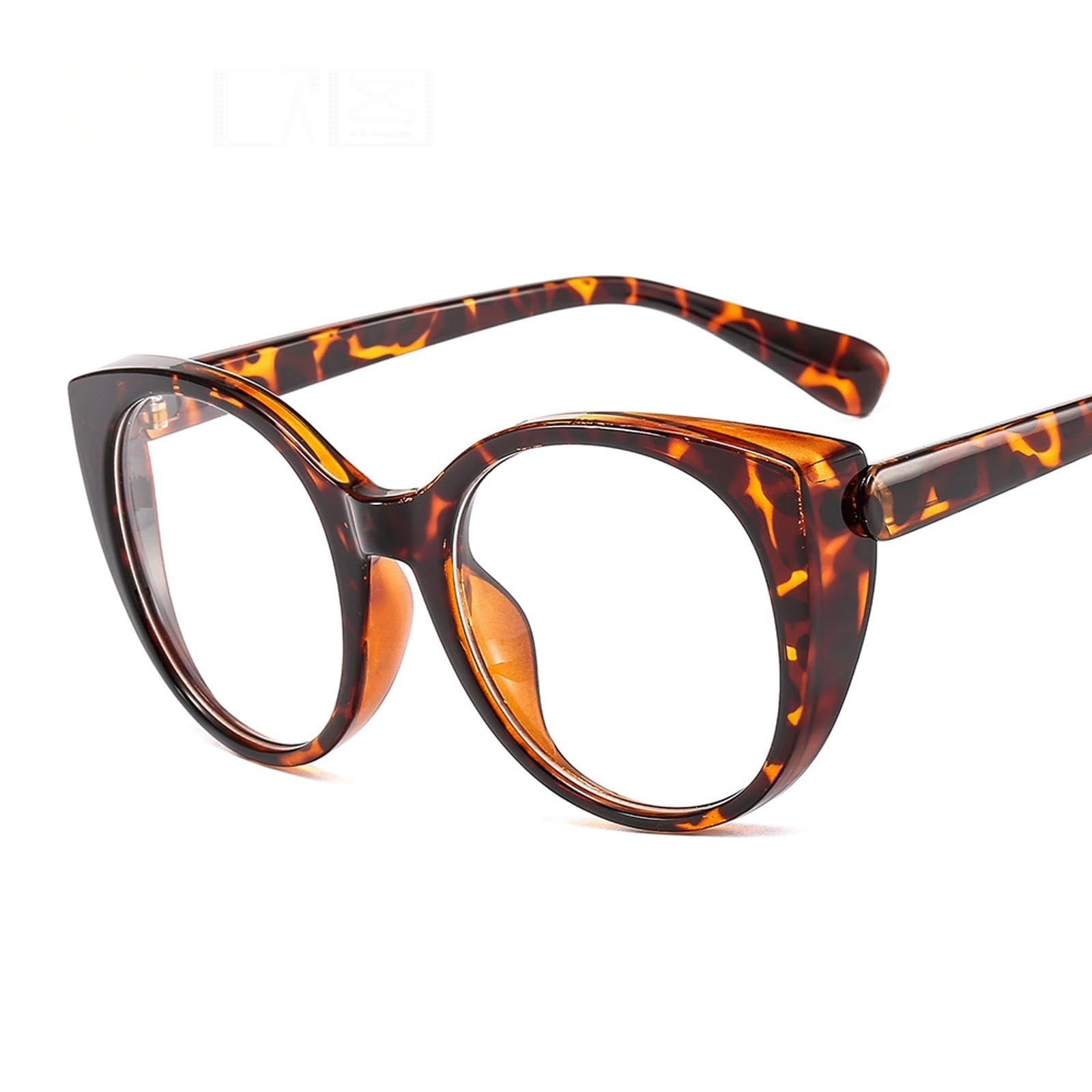 Monturas de Gafas Ligeras Anteojos sin Receta | Gafas de lectura antideslizantes con almohadillas for la nariz, gafas de montura completa for computadora(Leopard)