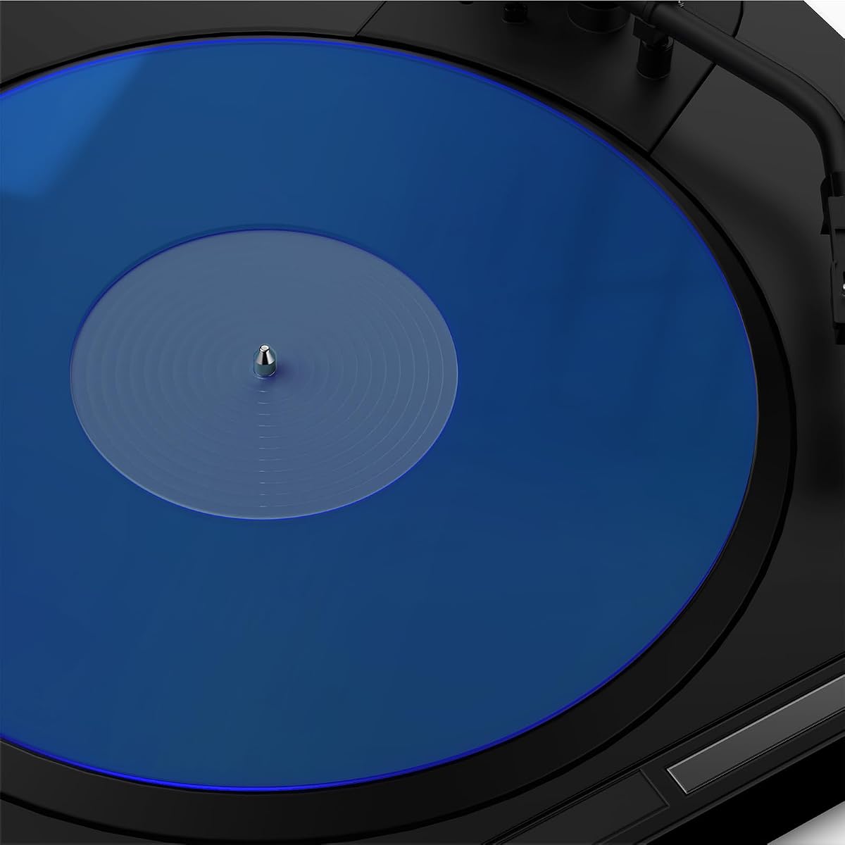 Turntable Mat Record Platter Slipmat: Acrylic Record Player Platter Vinyl Slip Mats for Turntables Antistatic Tighter & Defined Bass (F- Blue Slipmat)