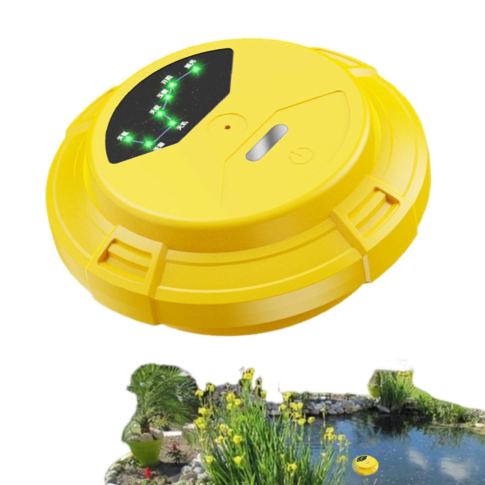 Fontaine de bassin flottant avec pompe à air rechargeable 1800mAh étanche pour jardin