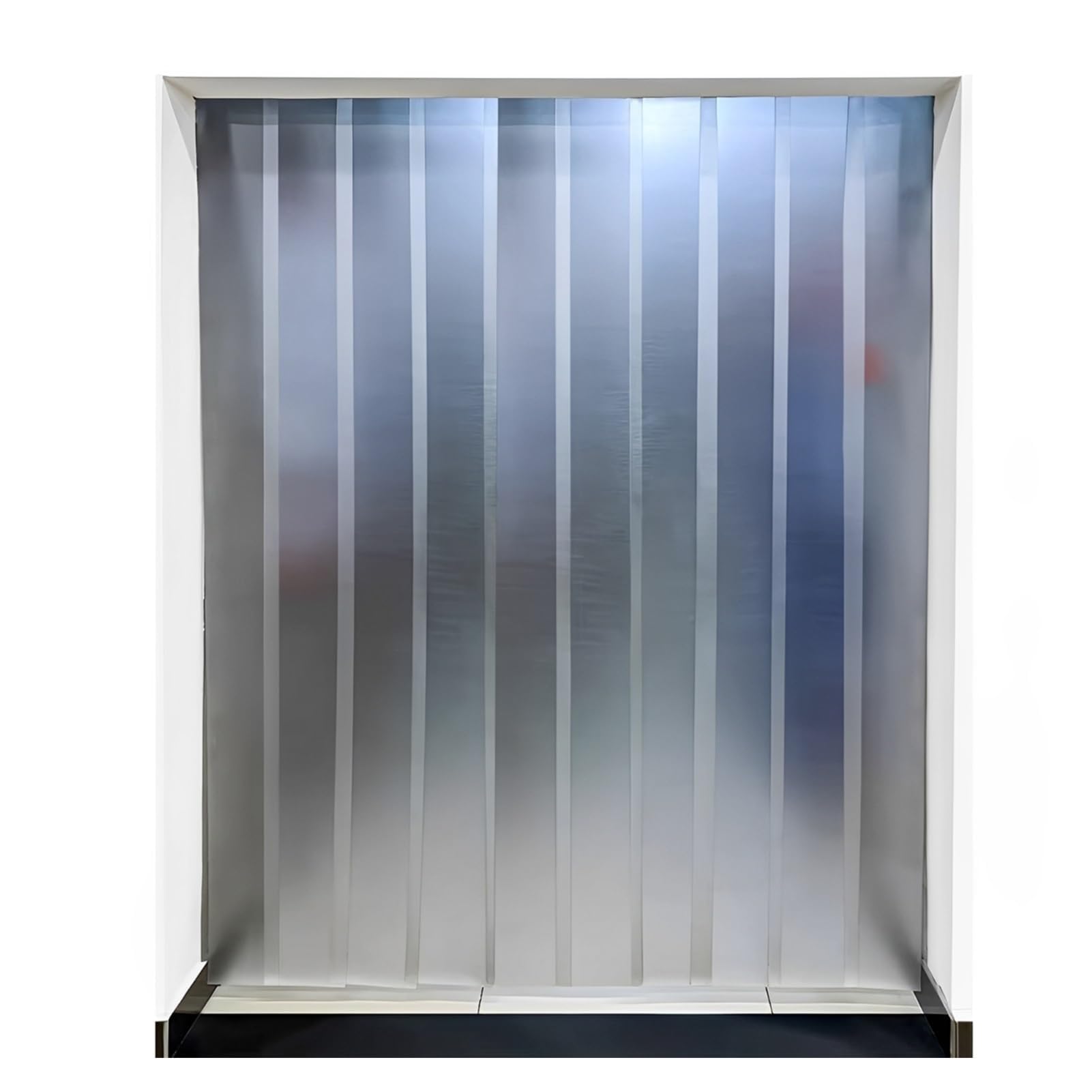 Porta a strisce in PVC, cella frigorifera, magazzino, ristorazione, vinile, plastica trasparente, rotaia e morsetti in acciaio inossidabile(120x230cm/47.24x90.55in)