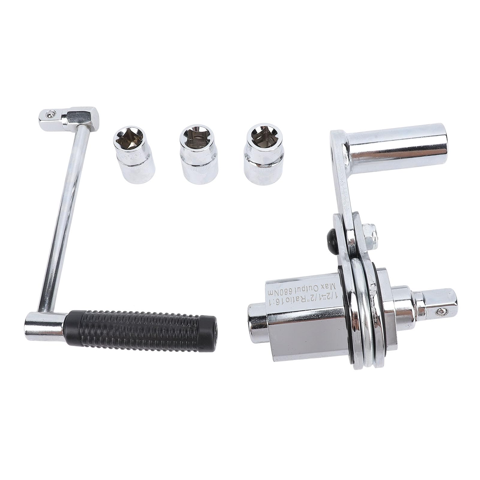 Generic Klucz Wzmacniacza Skrętu Chromowo-wanadowy środek do Usuwania Nakrętek 1 16 Przełożenie 680 Nm z Gniazdami 17 Mm 19 Mm 21 do Usuwania Nakrętek Opon Samochodowych i Wymiany Opon