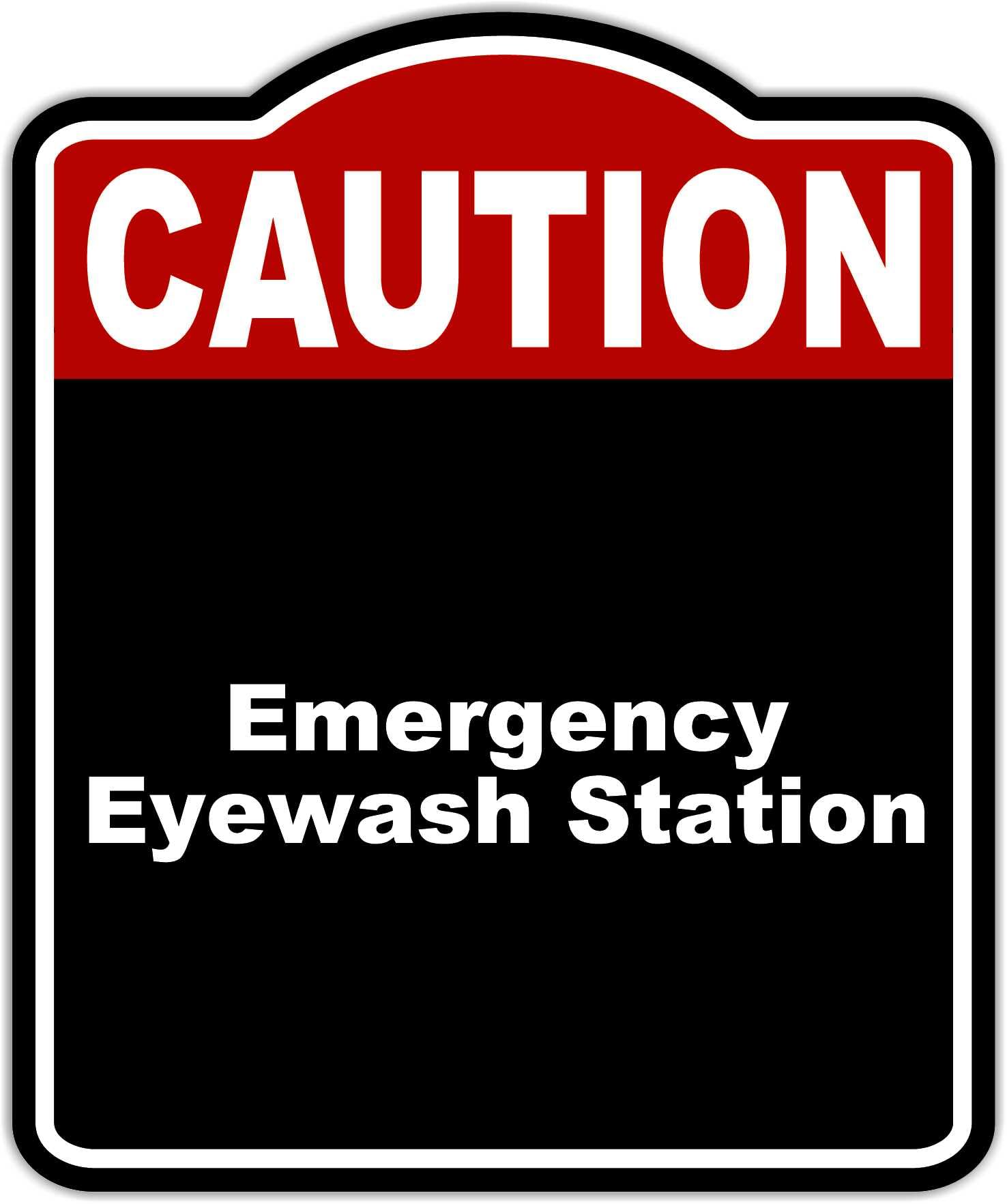 Emergency Eyewash Station Caution Red Black Aluminum Composite Sign 20 x 24 inches