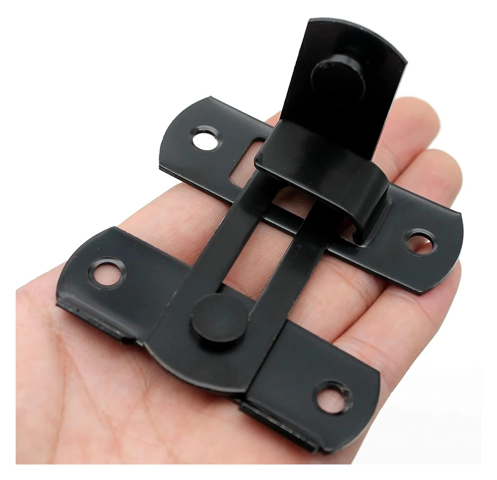 2 set di serratura for porta della stalla in acciaio inossidabile serratura scorrevole a chiavistello da 90 gradi porta mobile con fibbia ad angolo retto serratura a flessione chiusura a scatto ( Colo