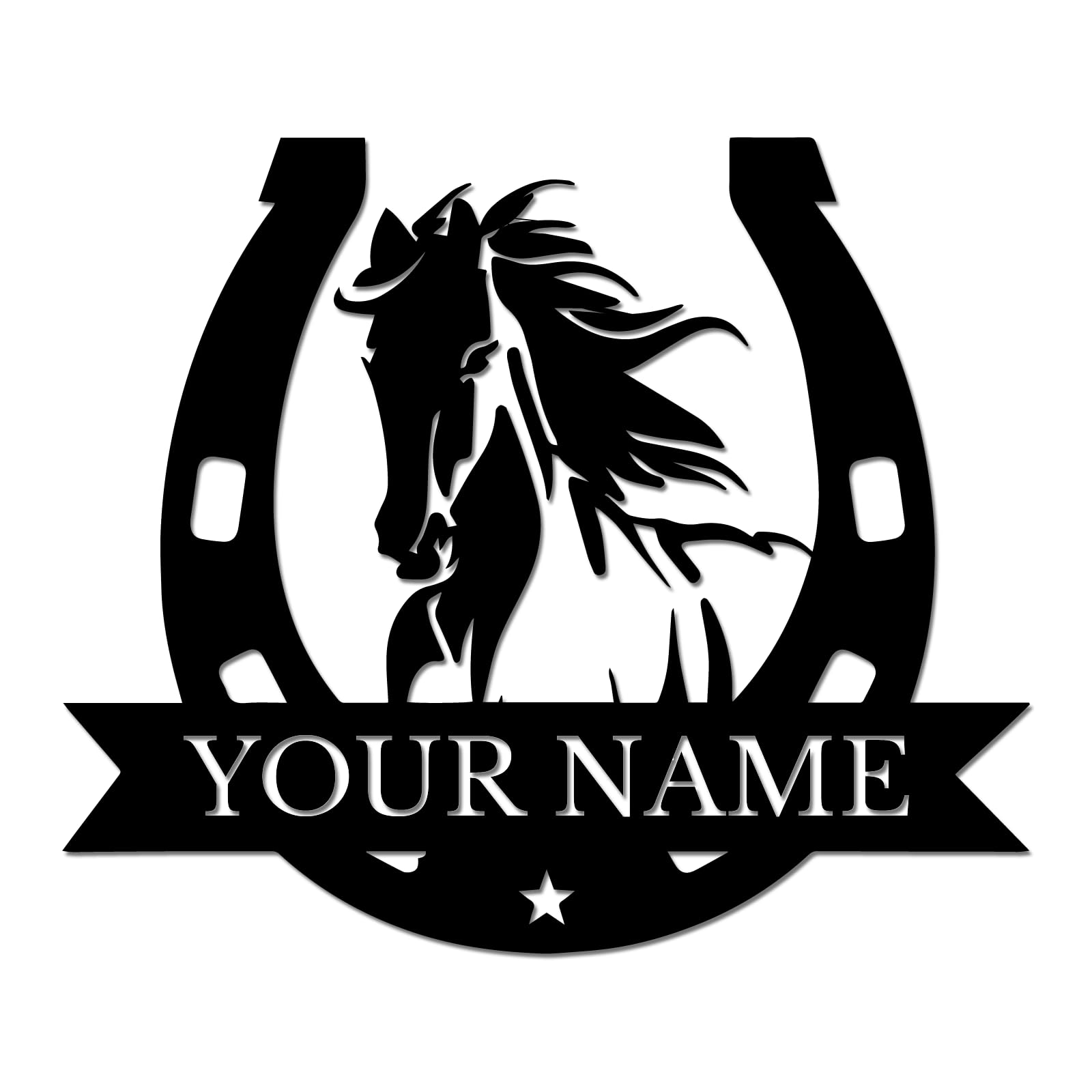 Ecentricart Style-5 Personalized Horse Barn Sign, Custom Ranch Name Metal Art, Equestrian Wall Decor, Farmhouse Entry Plaque, Horse Lover Gift For Stable Or Home (Style-5)