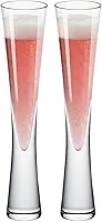 Physkoa Conjunto de taças de champanhe de vidro de 56,7 – 141,7 g cristal soprado à mão elegante taça de champanhe, Prosecco para presentes de aviso de casa de aniversário de casamento
