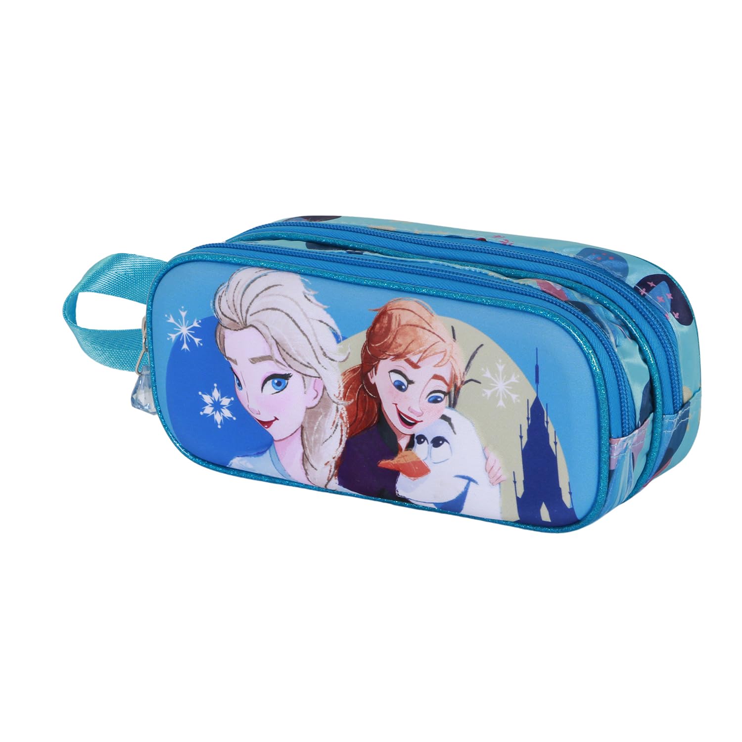 Disney Frozen 2 Lovely-3D Double Pencil Case, Turquoise, 22 x 9,5 cm