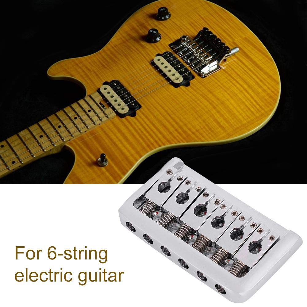 Chevalet Pour Guitare électrique – Pont Fixe En Métal, Réglable, Pour 6 Cordes – Inclus Vis Et Clé !
