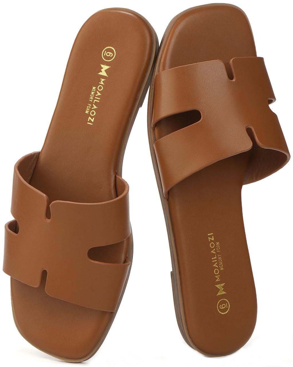 Women's Dressy Flat Sandals, Slip On Slide With Comfortable Memory Foam Support, Summer Beach Slide