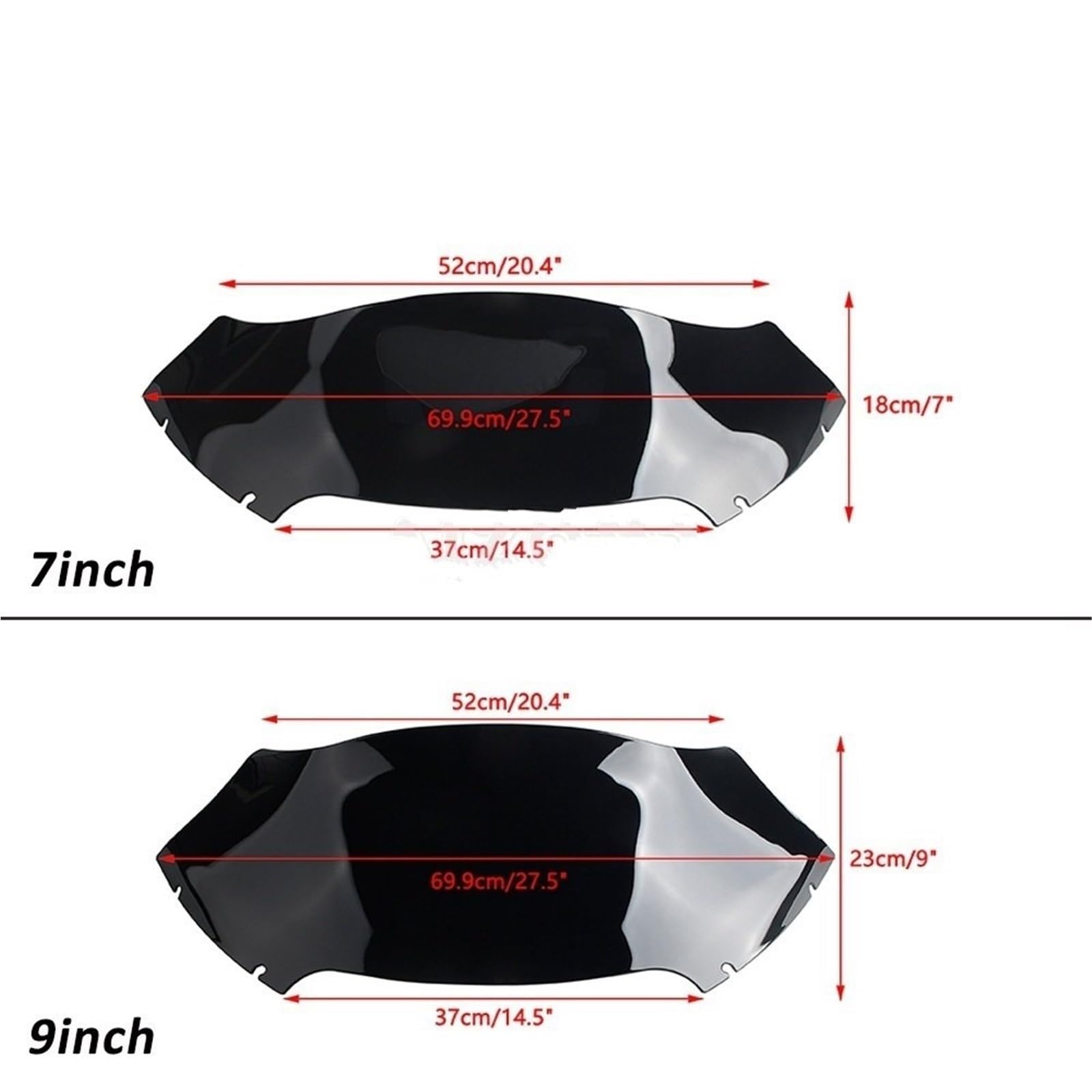 deflektor powietrza Pasuje do Harley Touring Road Glide FLTRX, owiewka, górna szyba, deflektor szyby przedniej, płyta 2015-2023 Deflektor motocykla(7inch Dark Grey)