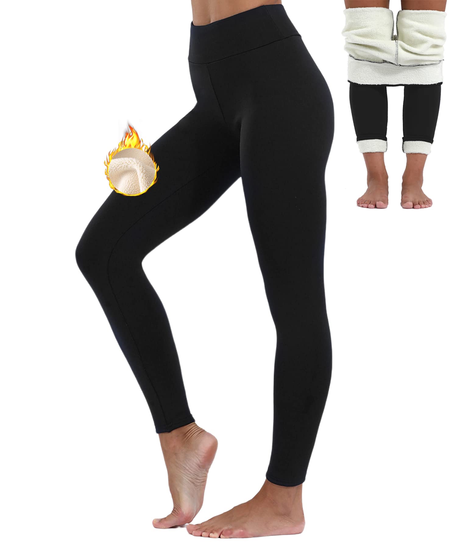 Merlvida Leggins Invernali Donna Foderati in Pile Ispessito Leggins Felpati Collant Caldo Leggings Termici Vita Alta Opachi Pantaloni Calzamaglia Termica Invernale Felpata Pantacollant Elasticizzati