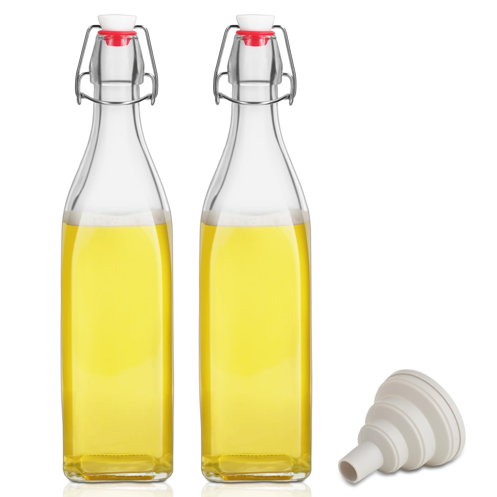 Photo 1 of *** SEE COMMENTS**    Wagrvuy 33.75 Oz Swing Top Glass Bottles - 2 Pack Flip Top Bottles with Airtight Stopper Lid for Home Brewing 2nd Fermentation Kombucha Limoncello Mead Soda Beer Juice Water Wine Tea Beverages Oil