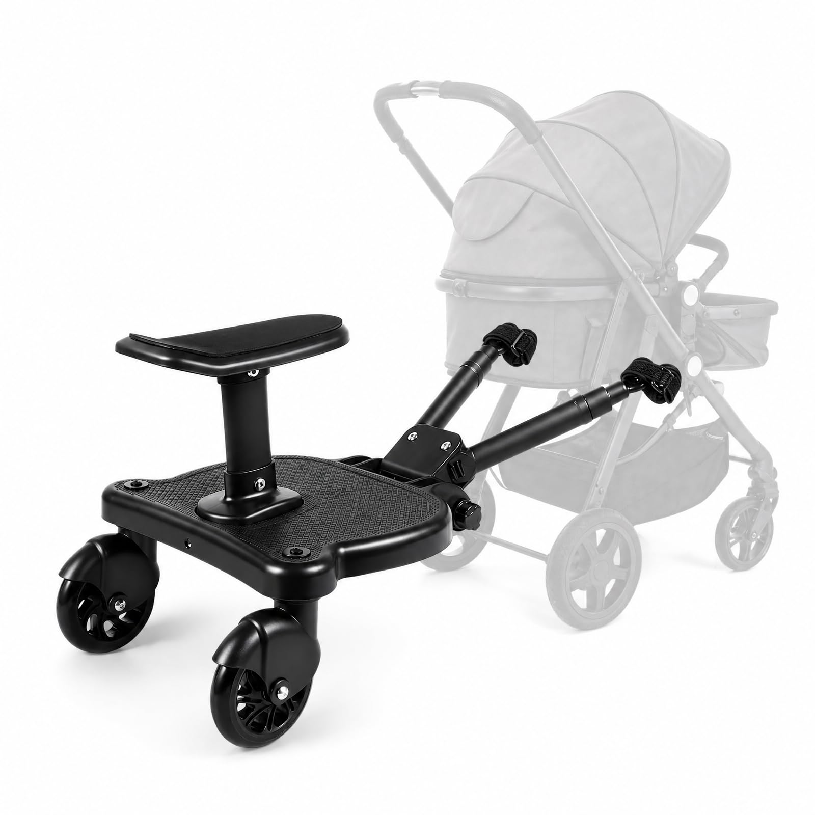 Planche de poussette avec siège, charge maximale de 25 kg, marchepied universel avec sangle de suspension pour toutes les poussettes, enfants âgés de 3 à 7 ans