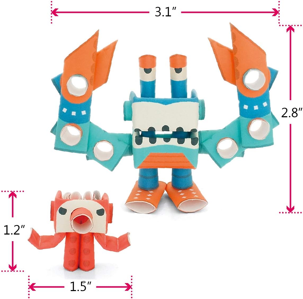 PIPEROID Octo & Deca Mischievous Octopus & Crab - Japanese 3D Paper Puzzle DIY Robot kit for Kids and Origami Kit for Adults