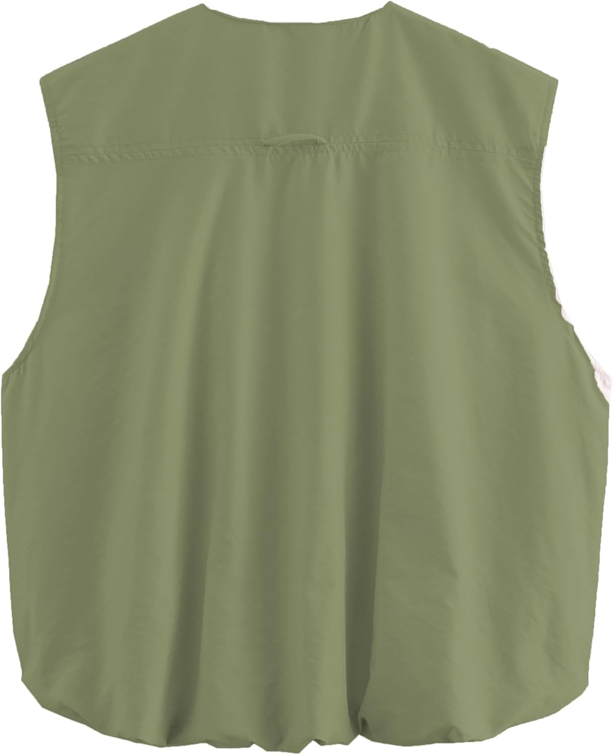 Womens Casual Zip Up Cargo Vest Top Oversized Lightweight Ruched Hem Sleeveless Blazer Jackets Vest Tops - Image 5