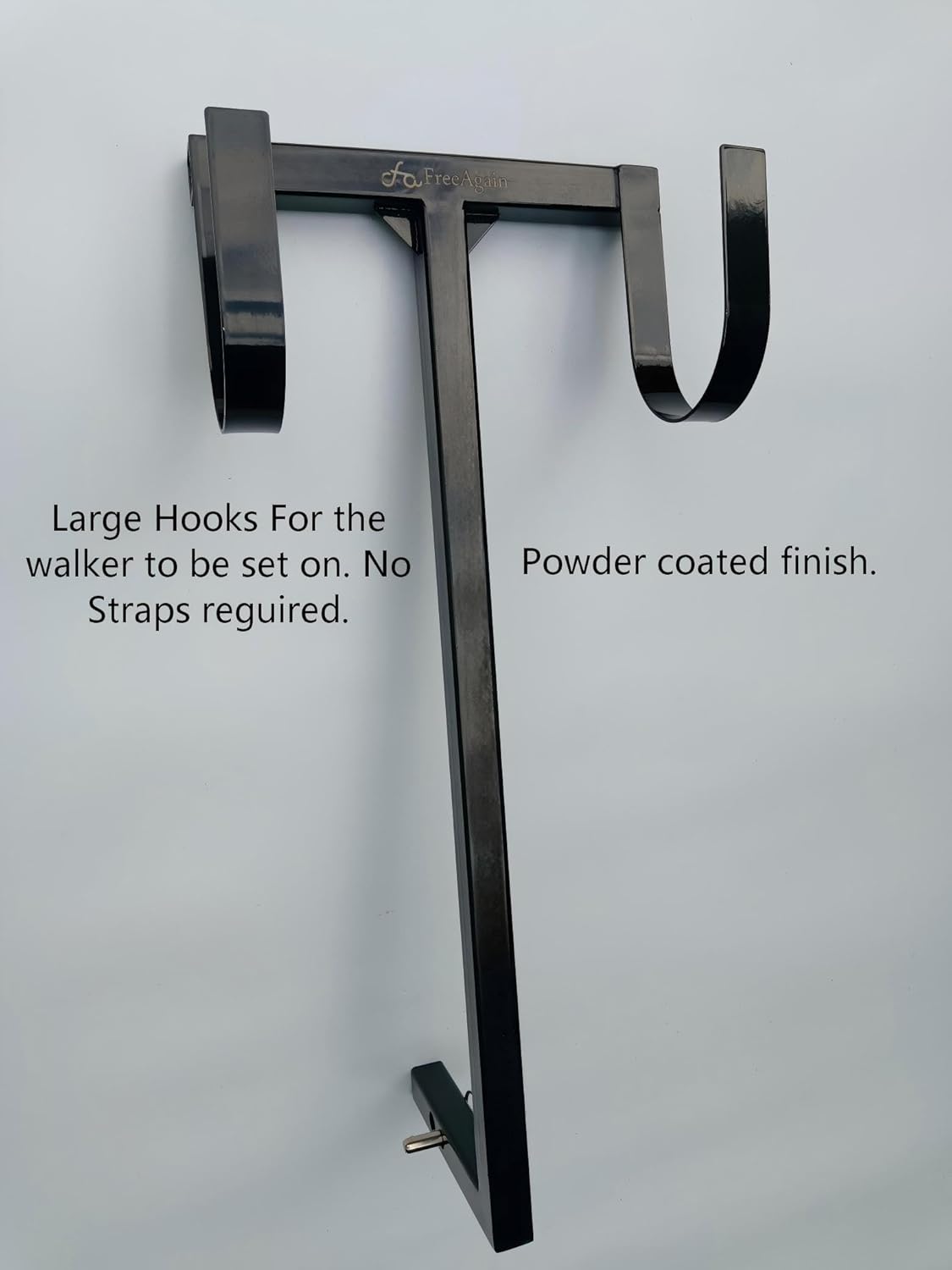 freeagain universal walker holder for mobility scooters - compatible with pride mobility & golden technologies, black, scratch-resistant alloy steel