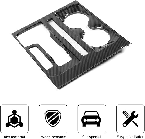 Miniatura 10 de Linskip Panel de cambio de marchas de consola central compatible con Ford F150 2021 2022 2023, cubierta decorativa para portavasos F-150, accesorios