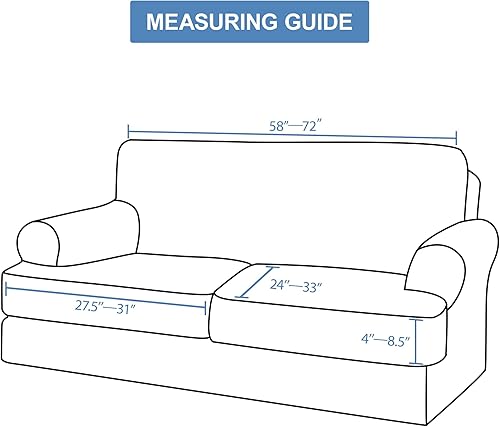 Miniatura 2 de Funda para sofá con cojín en forma de T, 3 piezas, funda para sofá de terciopelo grueso, protector de muebles, fundas elásticas para sofá de 2