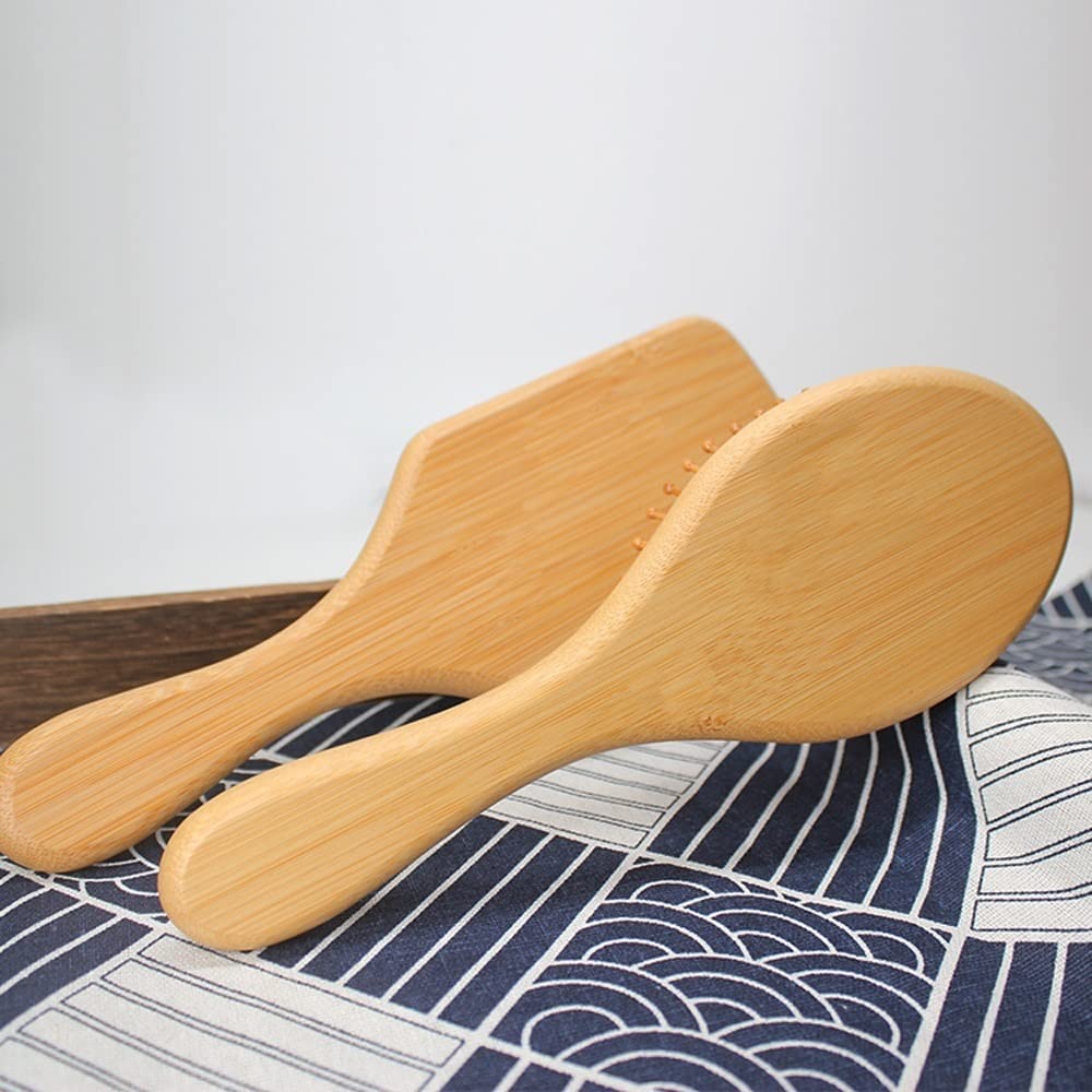 Cepillo para el cabello, cepillo de madera de bambú de alta calidad, antiestático de bambú natural, panel grande, peine de masaje, cojín de aire, cepillo de masaje para el cuidado del cabello