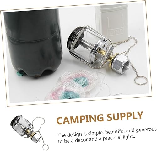 Miniatura 7 de PRETYZOOM Lámpara de camping a gas con linterna de propano premium y exterior para emergencia y senderismo, compatible con tanques de gas roscados