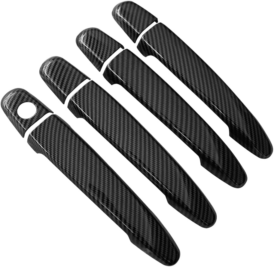 DEYTOP Door Handle Cover for Toyota Camry 2007-2011/Tacoma 2005-2015 Door Handle Covers for Highlander 2008-2013 Door Handle Protector for Lexus RX330/RX350(Carbon Fiber Paint)