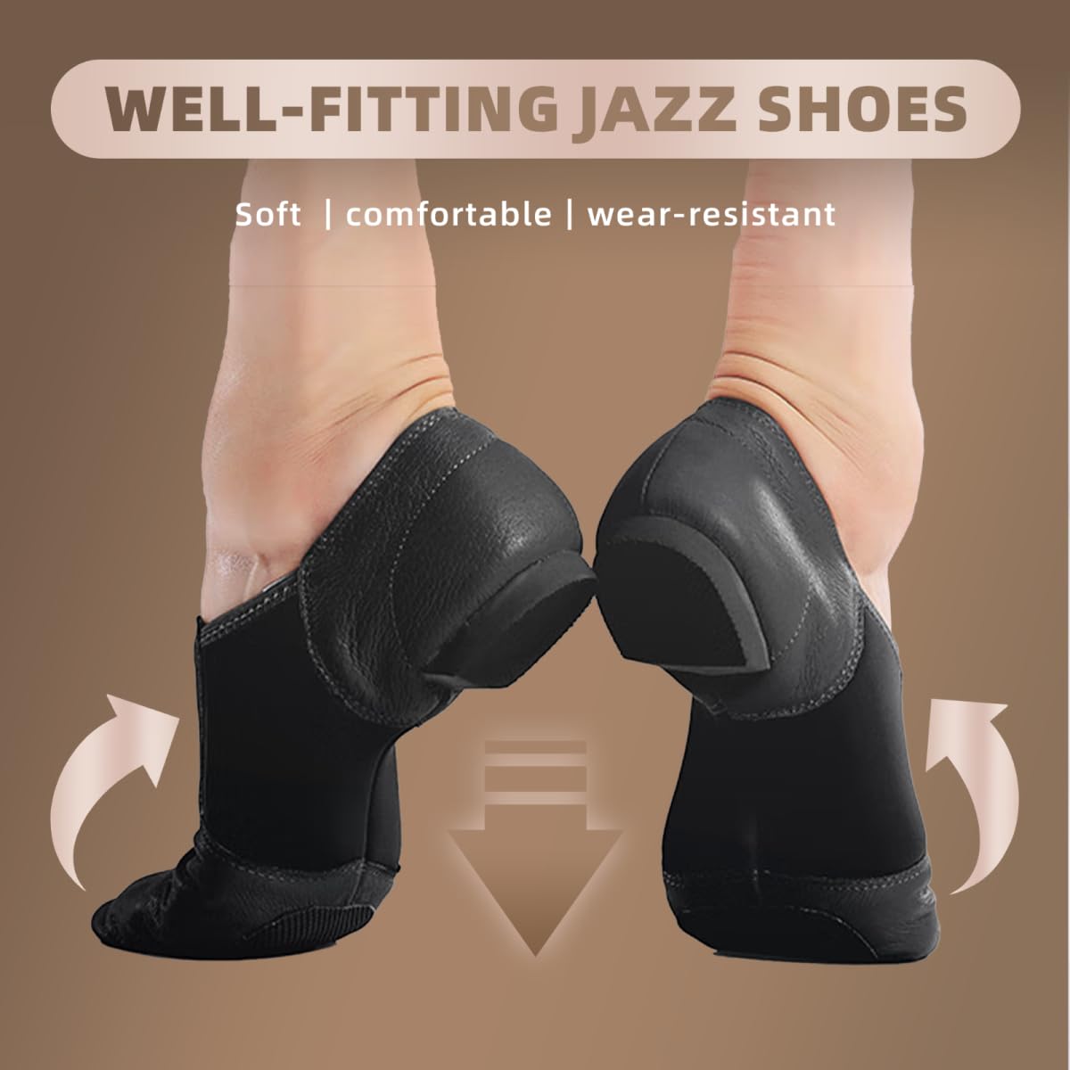 Prcfurdcge Jazz Shoes for Girls Boys PU Leather Unisex Slip-On Little Kid Dance Shoes Black Little Kid 11M