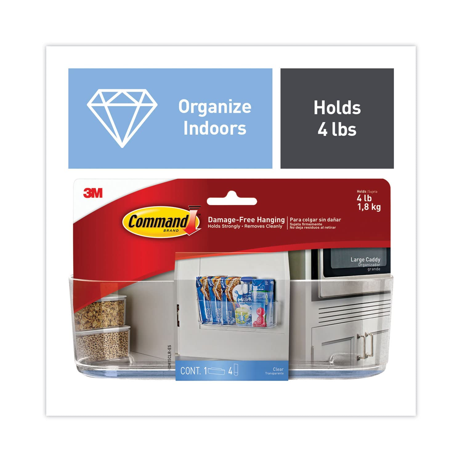 Command Caddy Wood Clear Large
