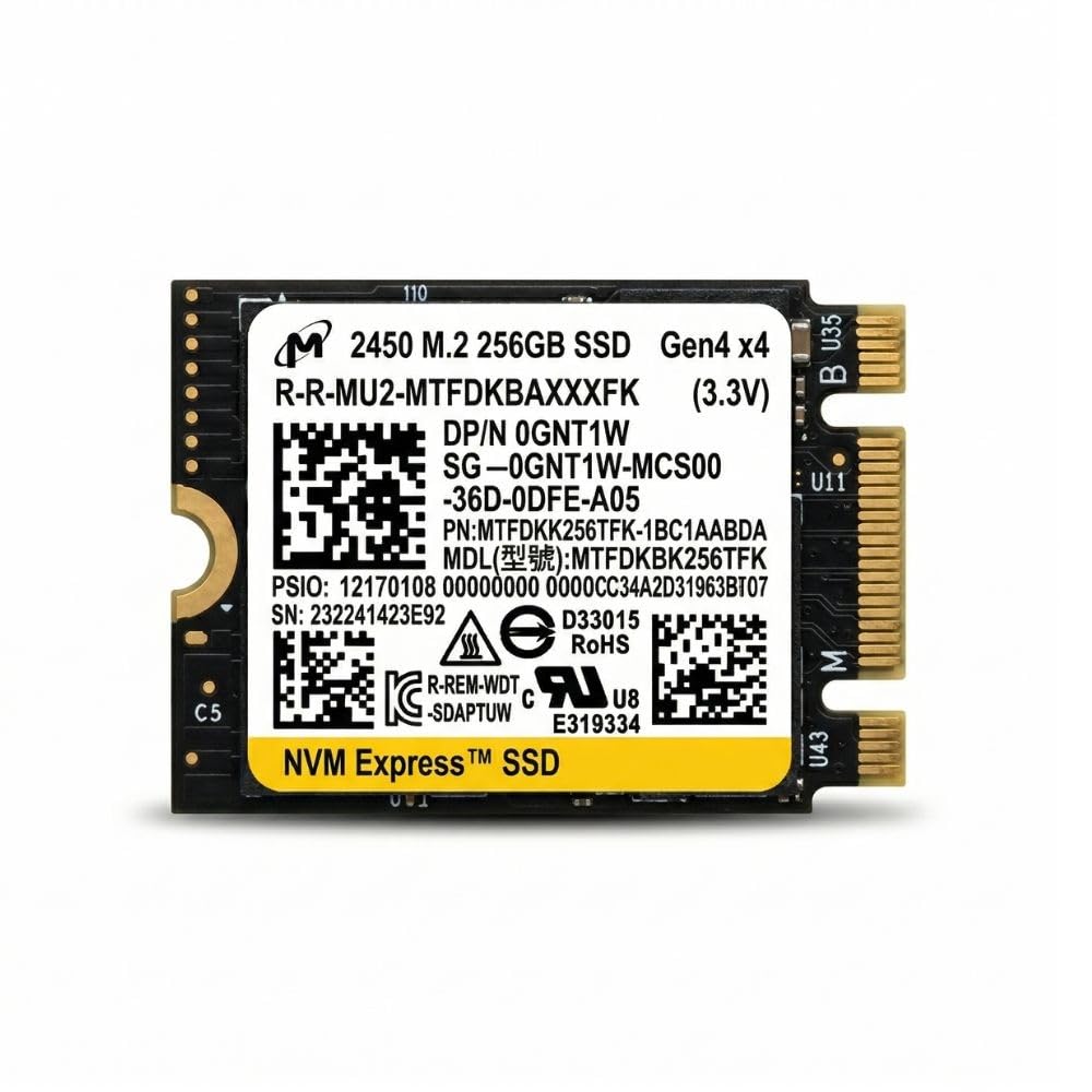 Micron SSD M.2 NVMe 256GB, PCIe 4.0 x4, Formato 2230, Alta