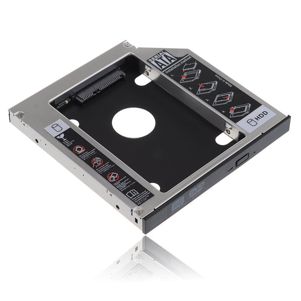 RGBS SATA 2nd HDD HD Hard Drive Caddy Case for 12.7mm Universal Laptop CD/DVD-ROM Optical Bay