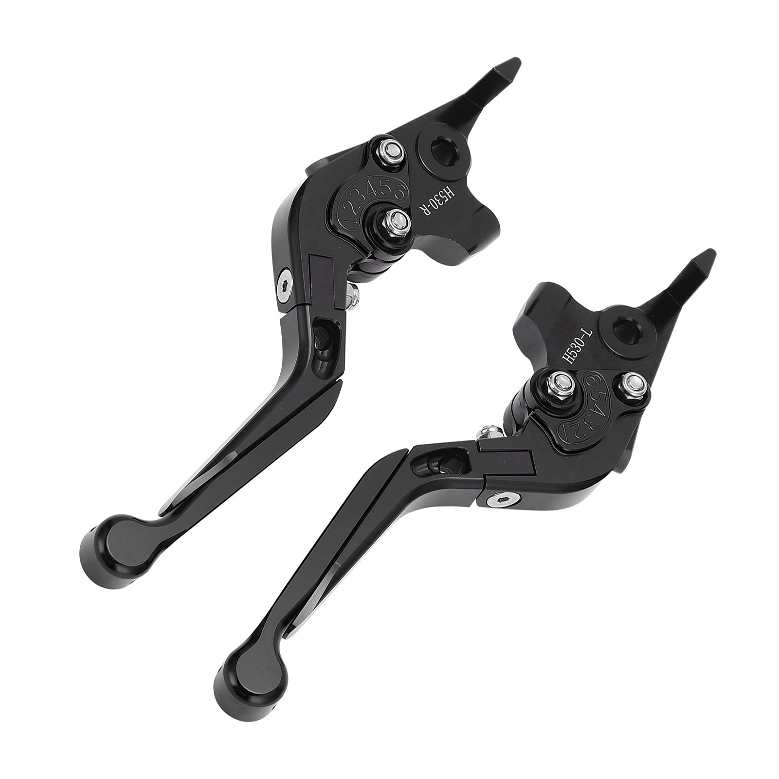 Leva Frizione Freno Moto, 1 Paio Sinistra e Destra Maniglie Freno Regolabili Lega di Alluminio Accessorio Moto per TMAX 530 2012‑2019/560 2020-2021(Nero)