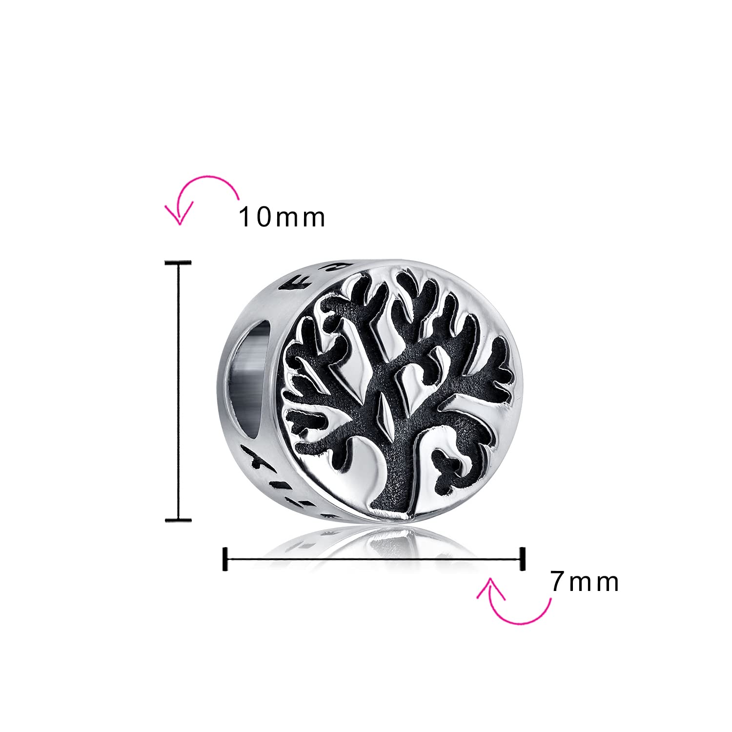 Charm Puzzle In Argento Sterling 925 Per Bracciale - Perlina Con Cristallo Rosa E Scritta LOVE, Sostegno Autismo, Compatibile Pandora E Altri
