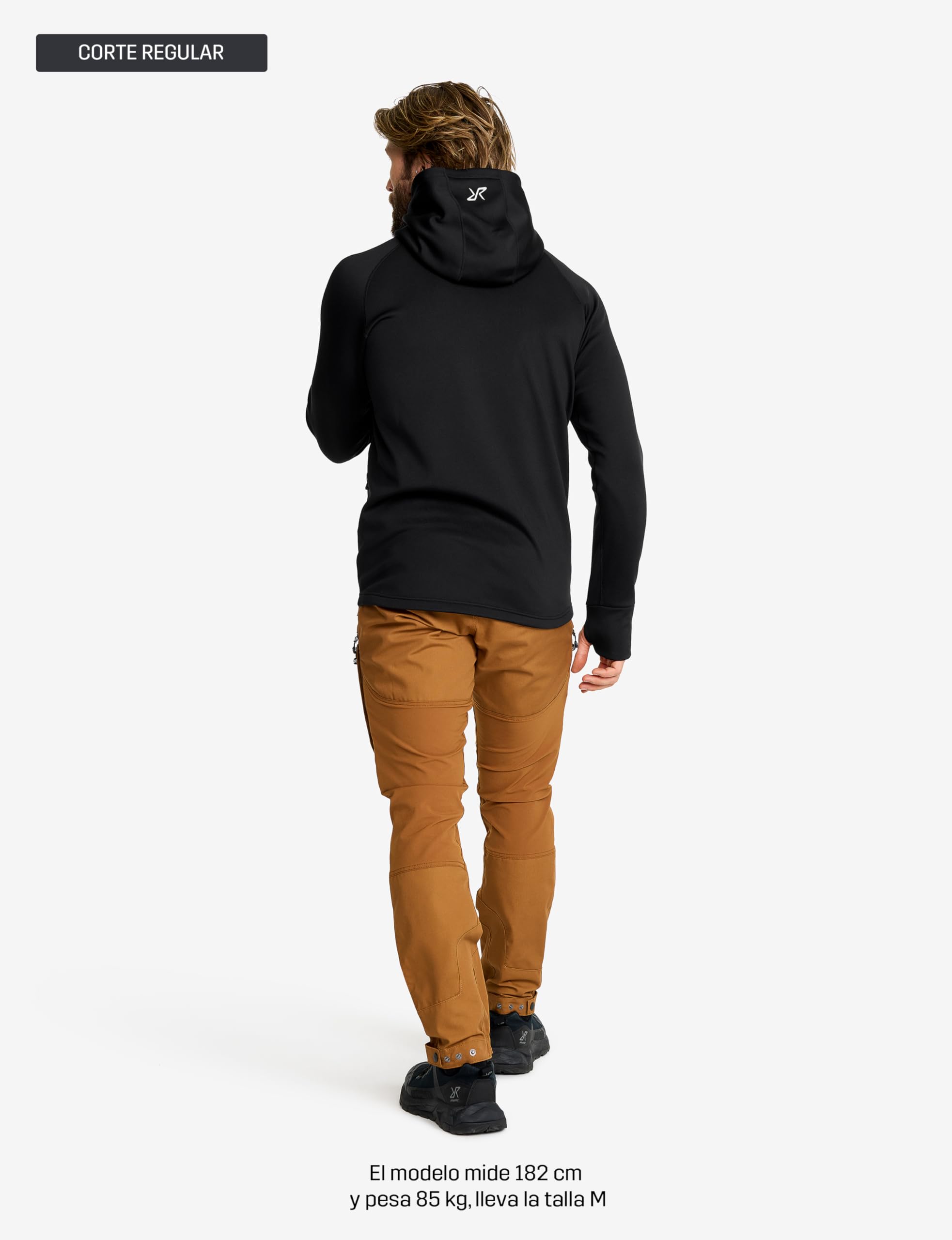 RevolutionRace Evolution Stretch Fleece Hoodie para Hombre, Sudadera con Capucha y Cremallera para Senderismo y Actividades al Aire Libre