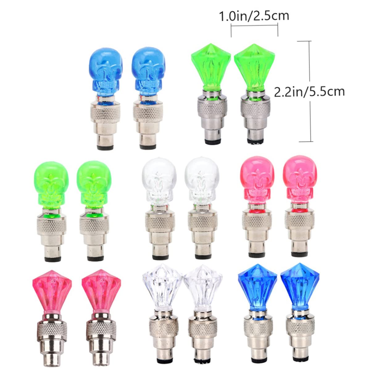 Yardwe Vélo Valve Lumière Pédale Tige Phare Néon Feux De Roue LED Blinker Bike Light Housse Pneu Volant Voiture Vélo Lumière Éclairage Vélo De Route Plastique