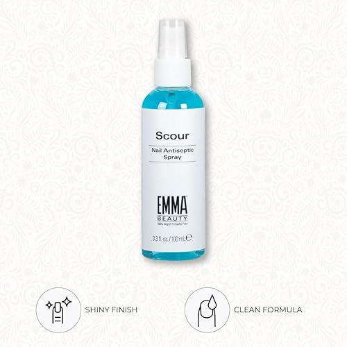 Miniatura 4 de EMMA Beauty Scour Spray antiséptico de uñas, limpiador de superficies de uñas y solución de limpieza, fórmula libre de 12+, 100% vegano y libre de
