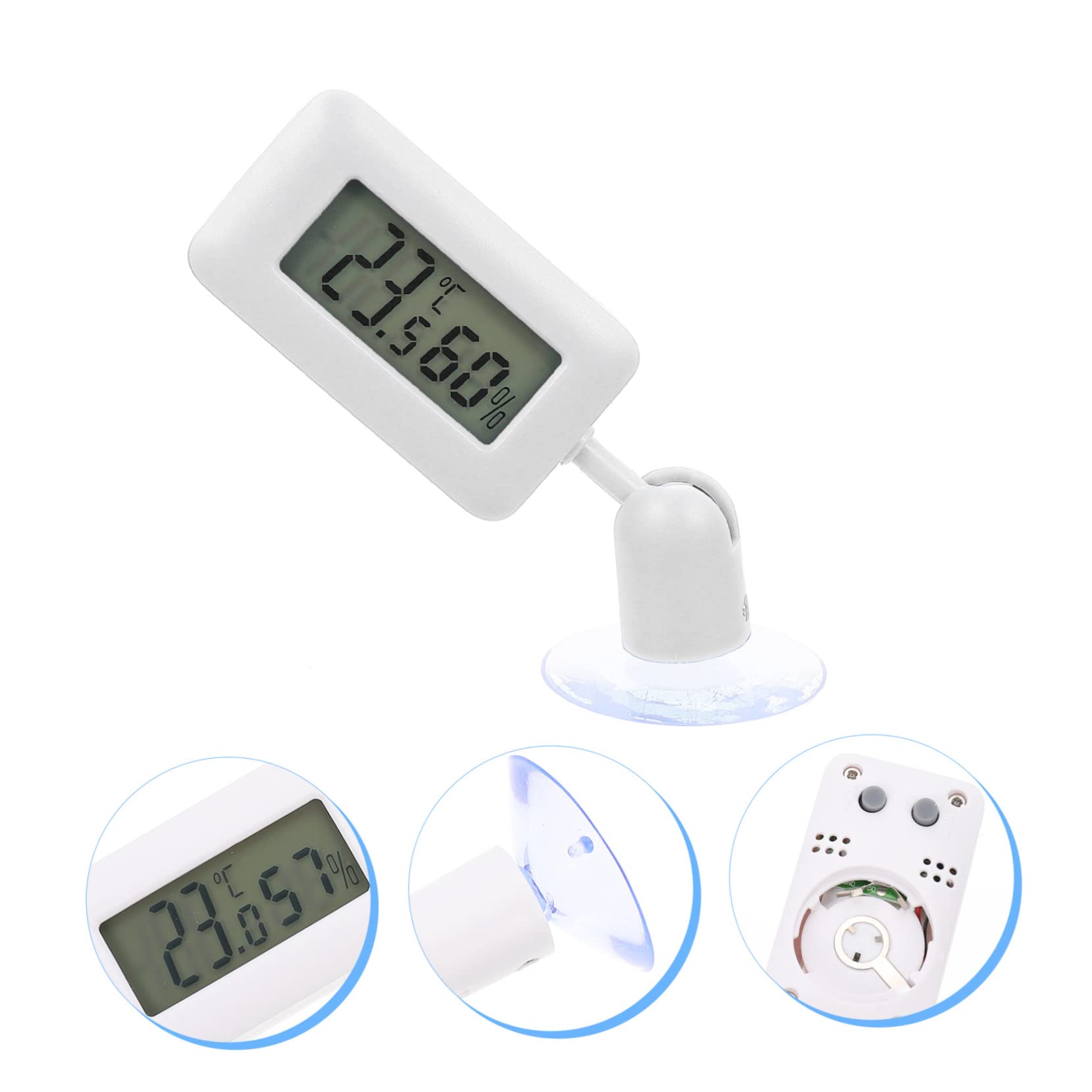4 Uds Higrómetro De Reptil Medidor De Humedad Digital Dispositivo De Medición De Temperatura Termómetro De Tanque De Dragón Barbudo Mini Higrómetro Medidor De Temperatura Y