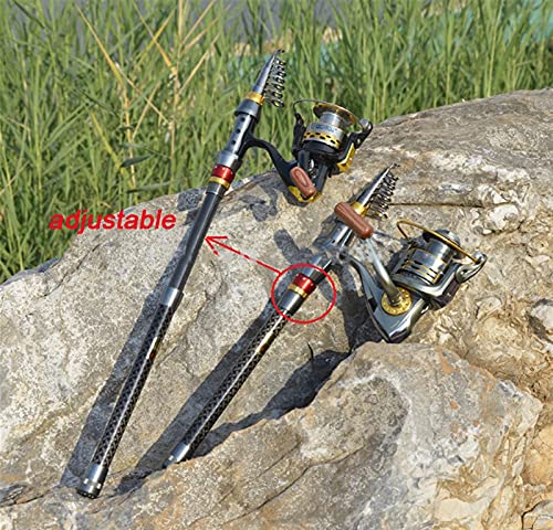 Robuste Teleskop-Angelrute aus Kohlefaser, tragbar, Spinnrute, für Reisen, Meer, Boot, Felsen, für Süßwasser, Meerwasser… – Bild 5