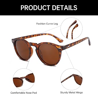 YAMEIZE Polarized Sunglasses Women Vintage Round -Classic Retro Small Round Tinted 90s Sunglasses Unisex UV400 Protection