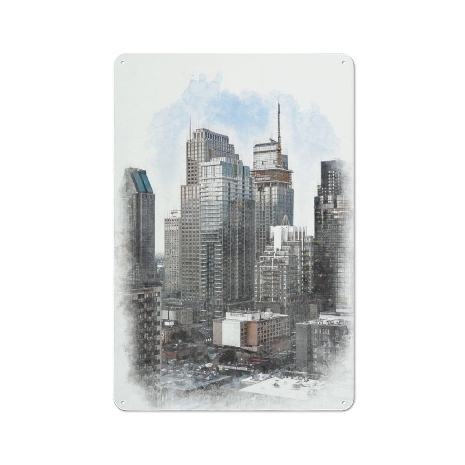 Junmoney Downtown Montreal Canada Rustic Metal Sign 30X20cm Featuring For Hallway Wall, For Collectors Decorating Hallways And Entrance Areas