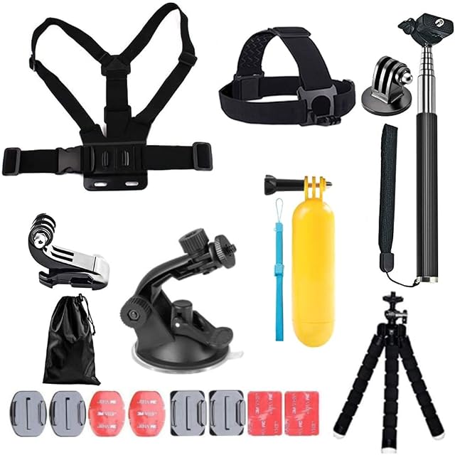 TANSUO 13-In-1 Accessories for Gopro,Action Camera Accessory Kit Compatible with GoPro Hero 11 10 9 8 Max 7 6 5 4 Black SJ4000and Other Sports Cameras