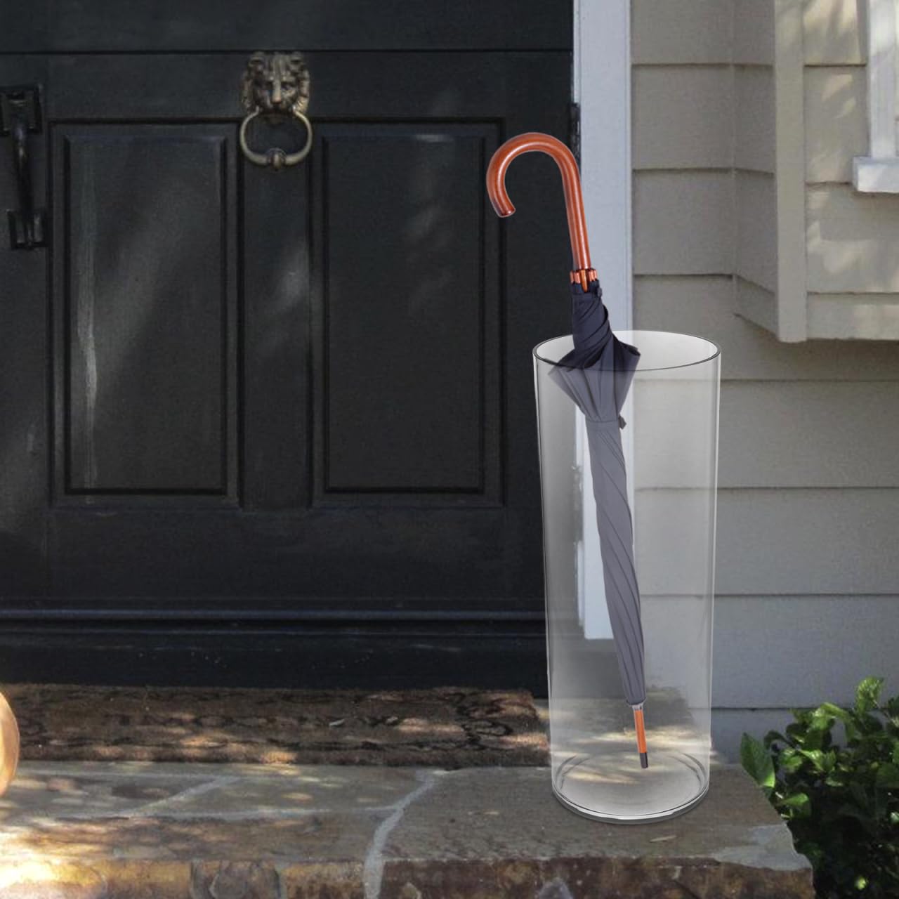 PRETYZOOM Regenschirmständer 40 cm rund – wasserdichter Kunststoff-Eimer für bis zu 5 Regenschirme & Spazierstöcke, tropffest für trockene Eingangsbereiche, platzsparend für Flur, Büro & Zuhause