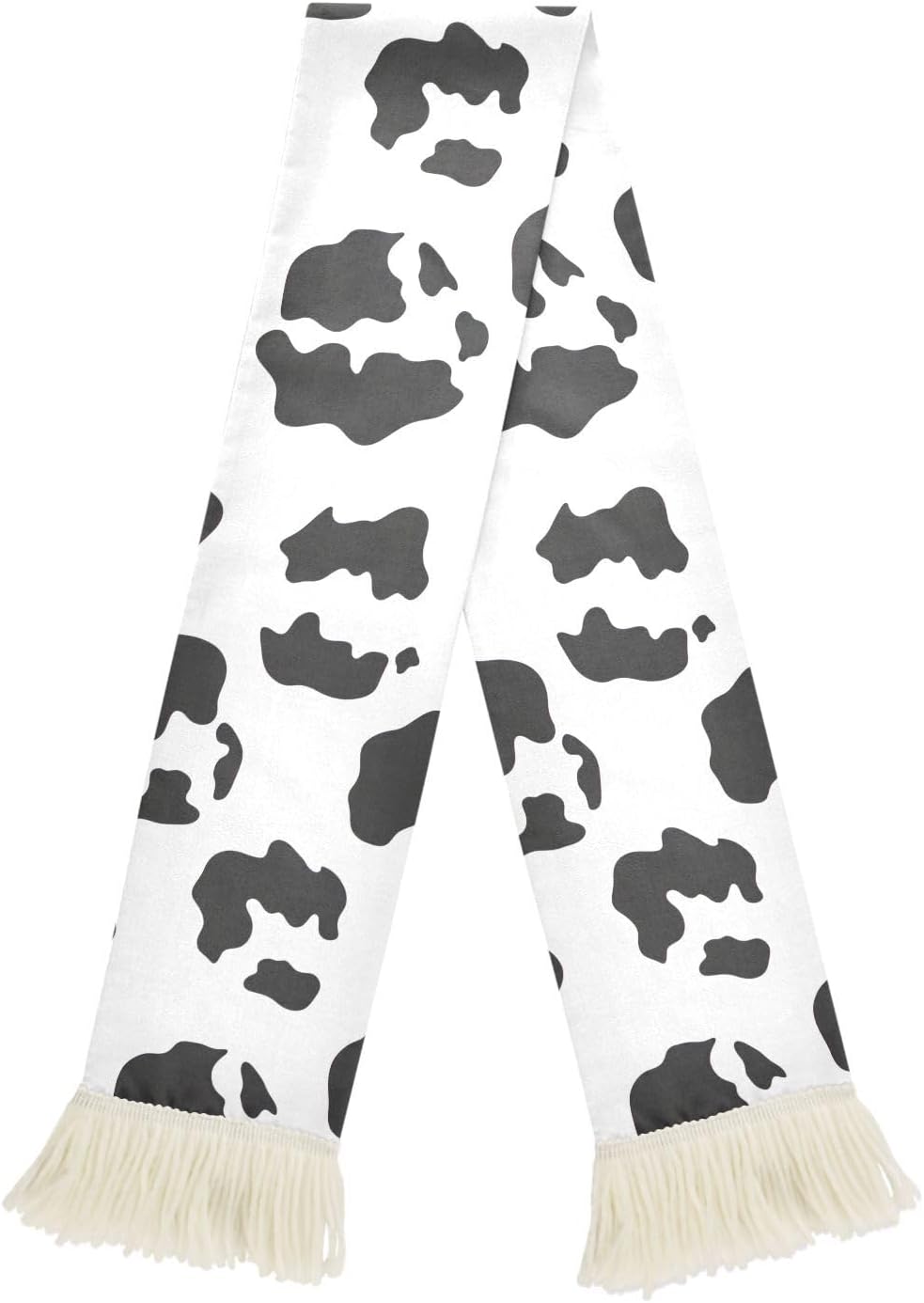 CHIFIGNO Black White Leopard Sports Fan Scarf Sweat Towel, Soft Polyester Soccer Scarf, Quick Dry, Vibrant Print, Crowd Cheering Accessory